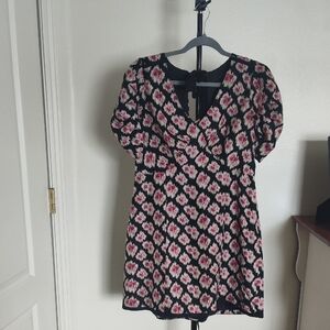 Juicy Couture Pink and Black Floral Blouse